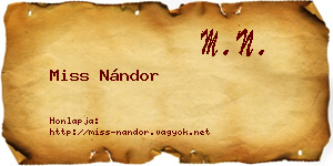 Miss Nándor névjegykártya